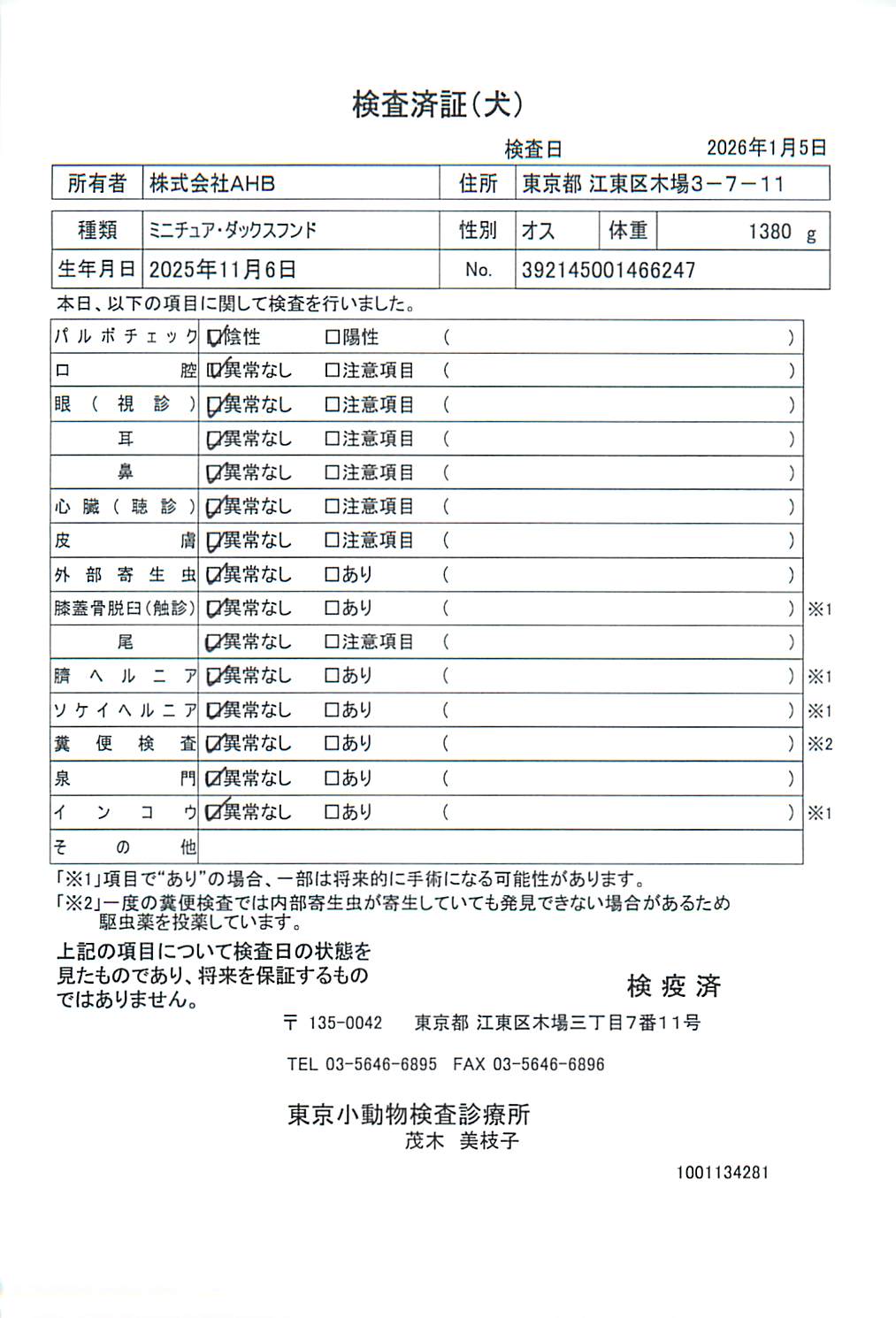 ミニチュア・ダックスフンド