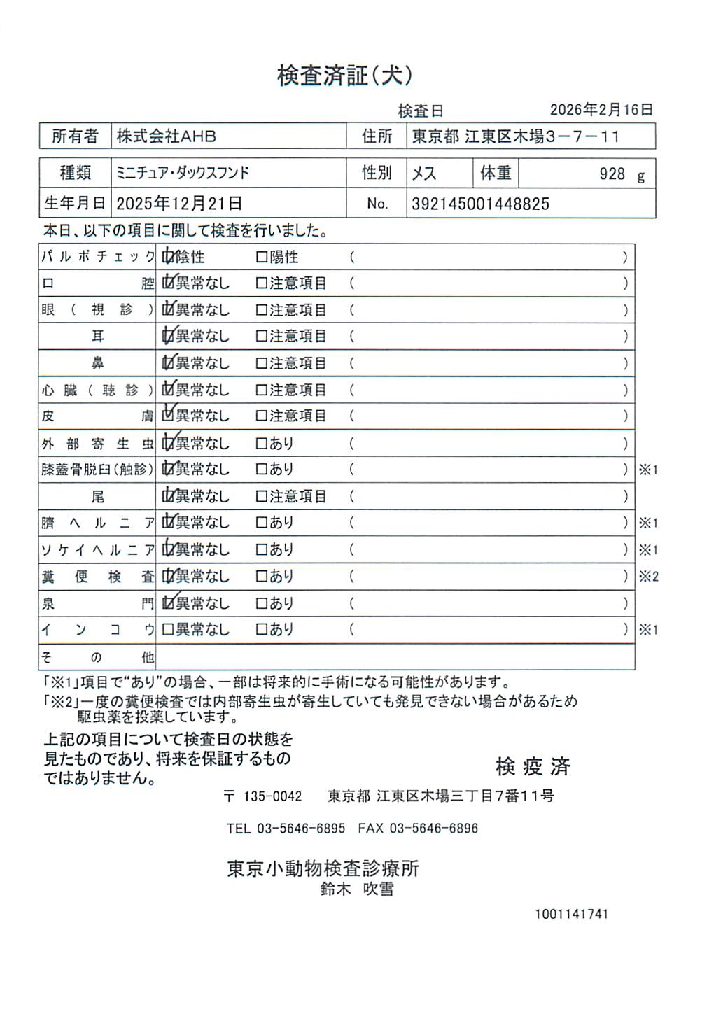 ミニチュア・ダックスフンド