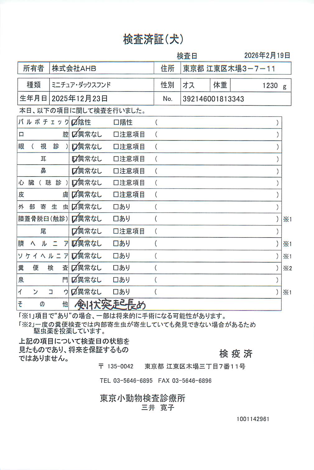 ミニチュア・ダックスフンド
