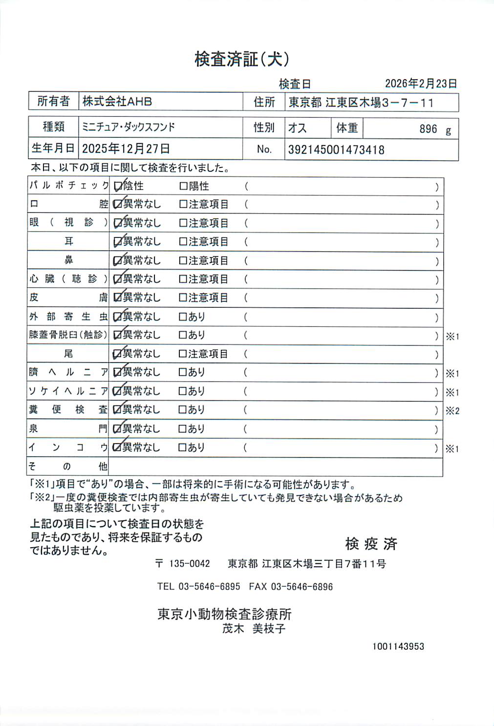 ミニチュア・ダックスフンド