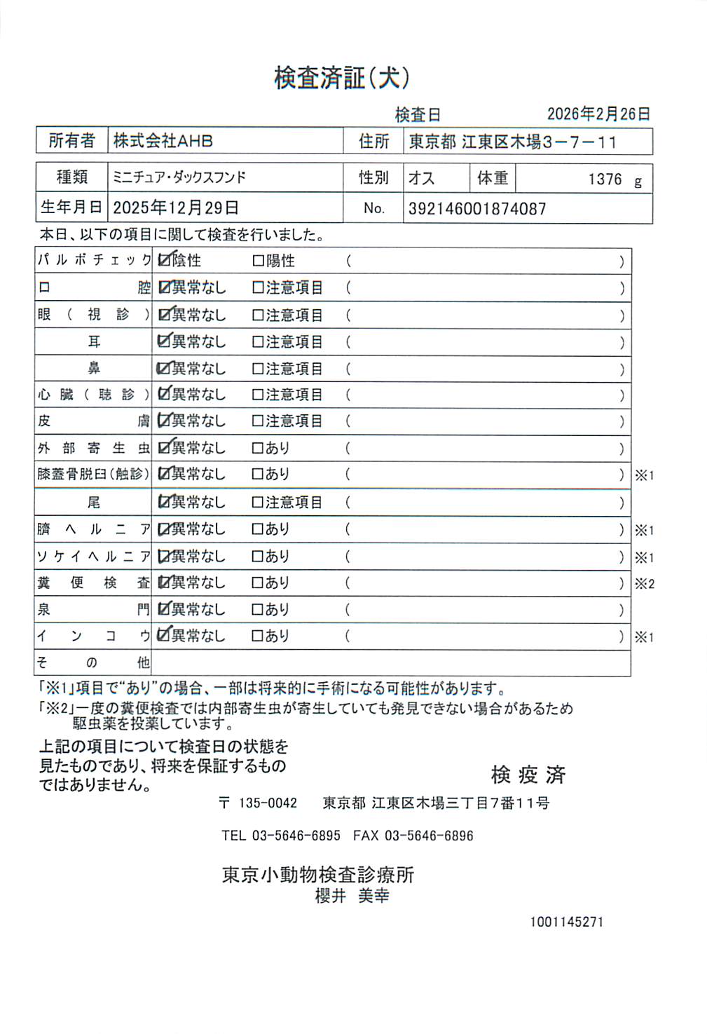ミニチュア・ダックスフンド