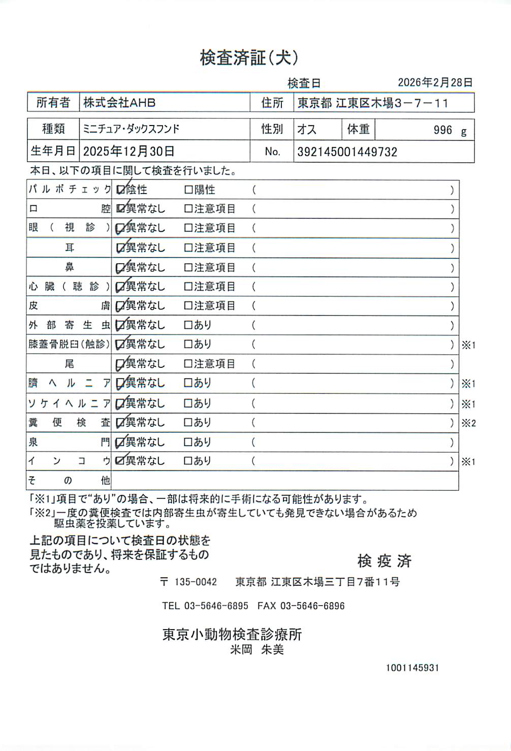 ミニチュア・ダックスフンド