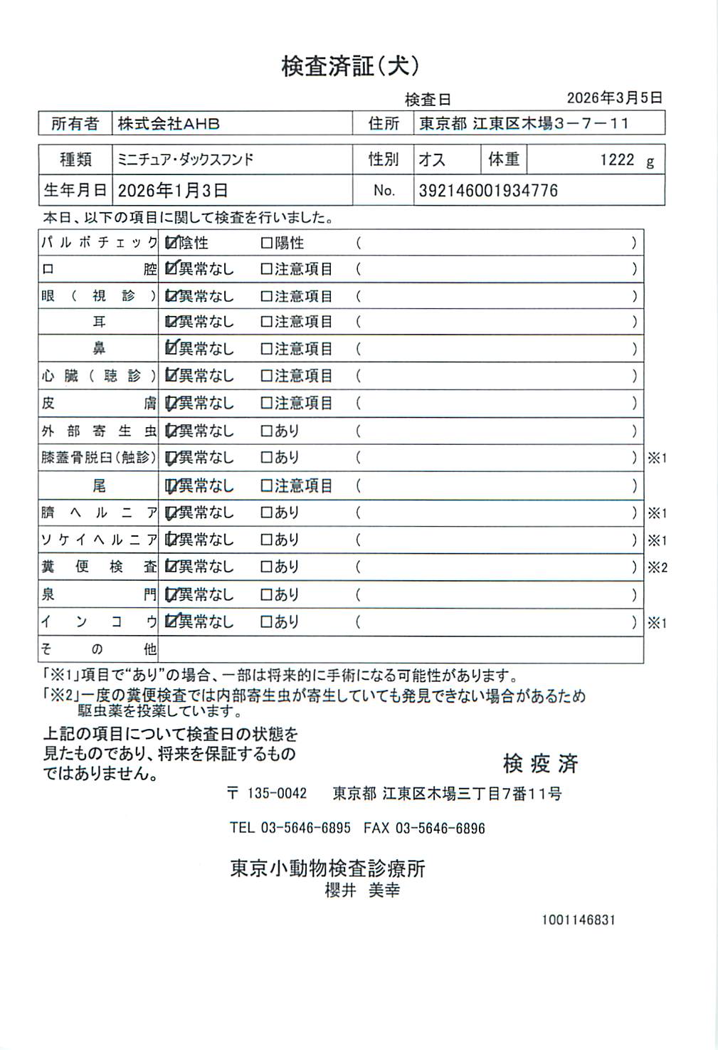 ミニチュア・ダックスフンド