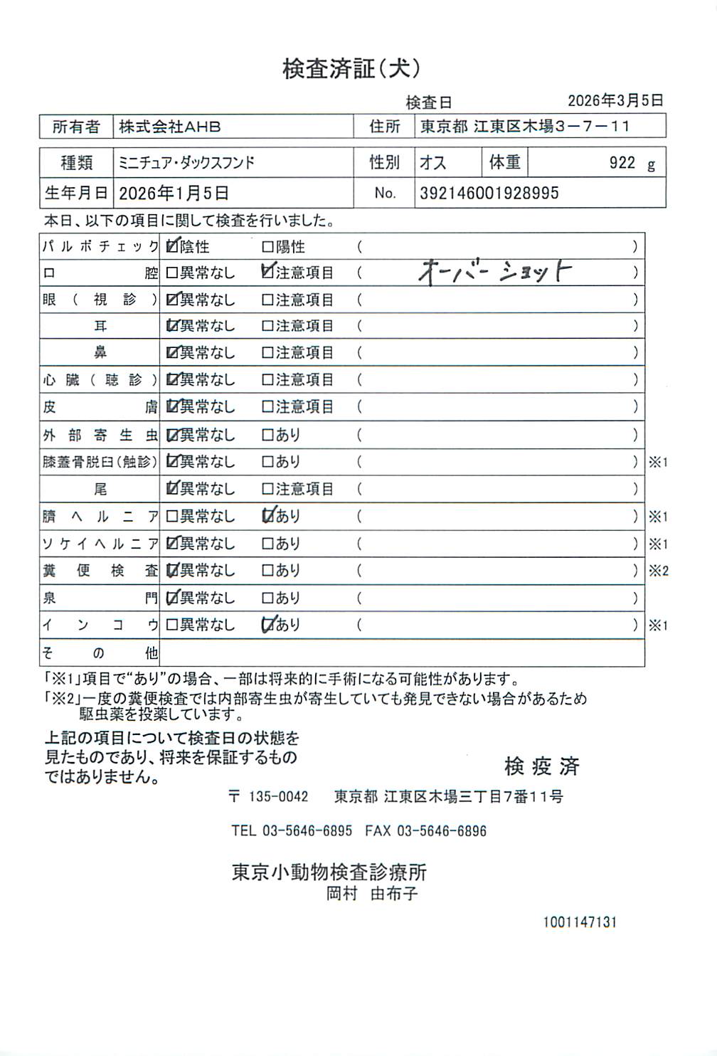ミニチュア・ダックスフンド