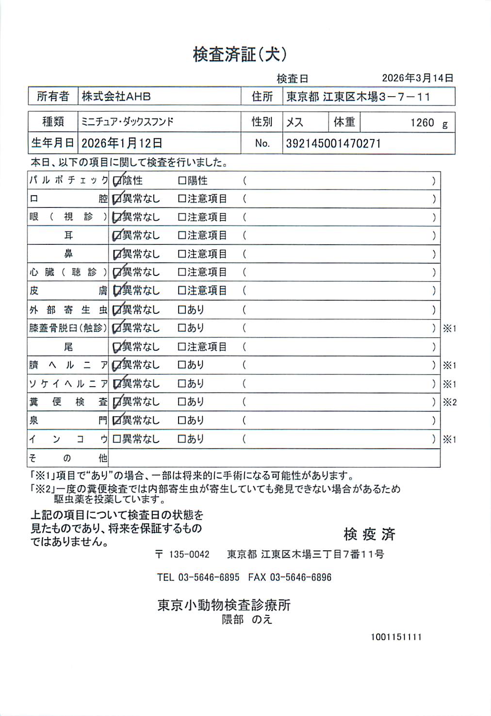 ミニチュア・ダックスフンド