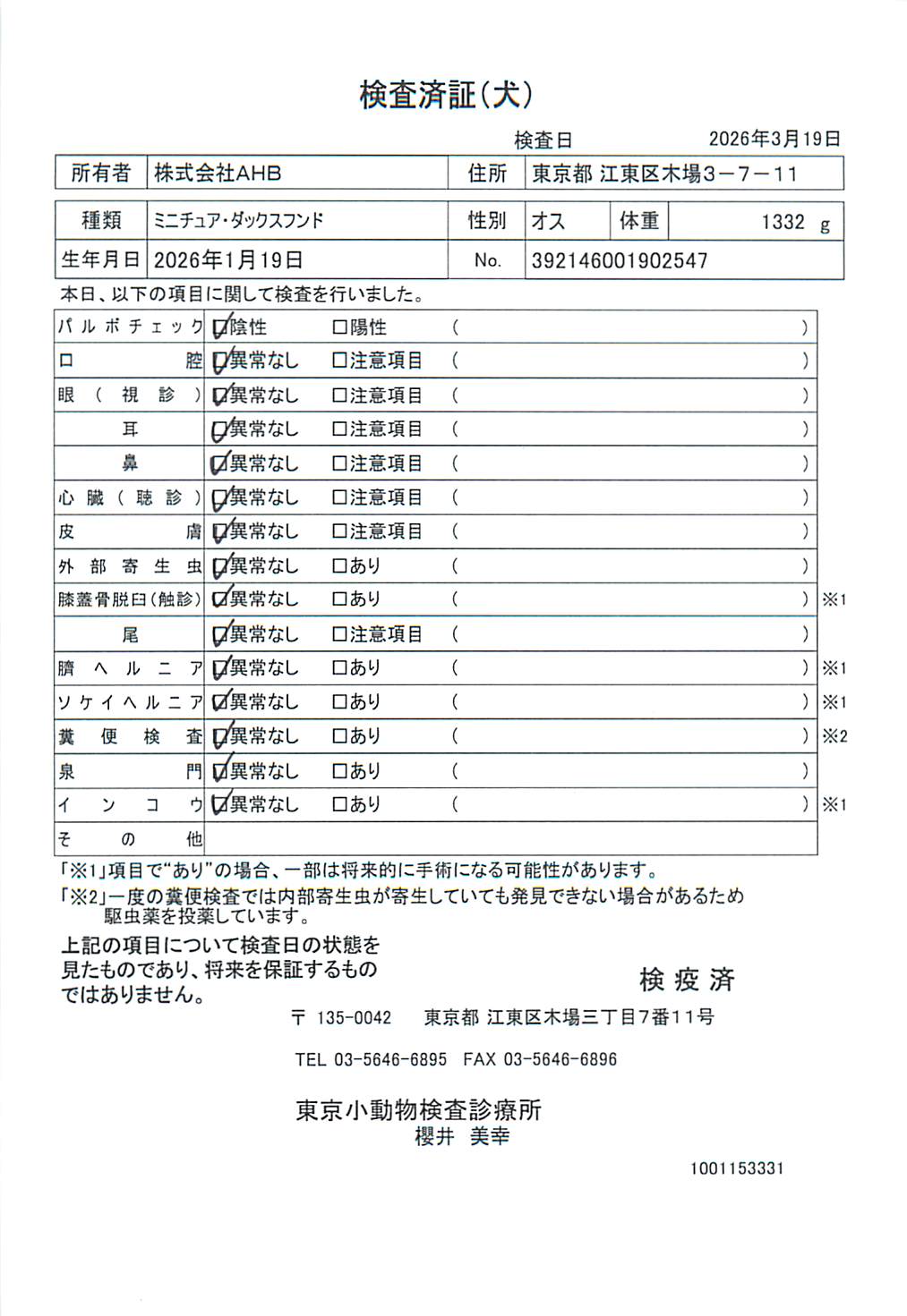 ミニチュア・ダックスフンド
