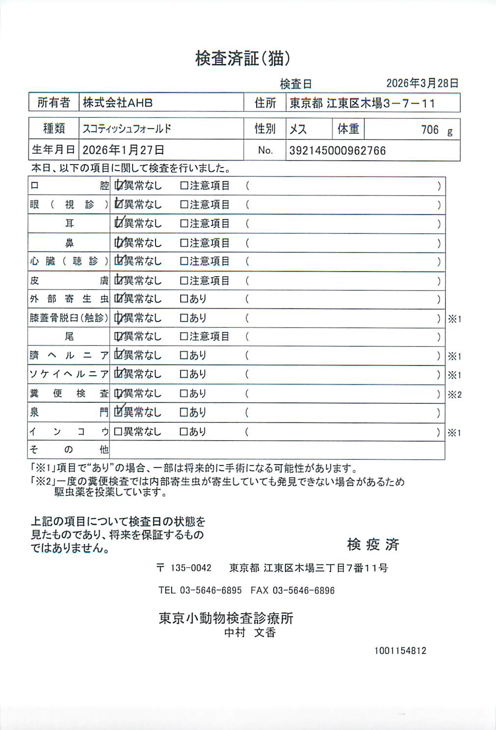 スコティッシュフォールド