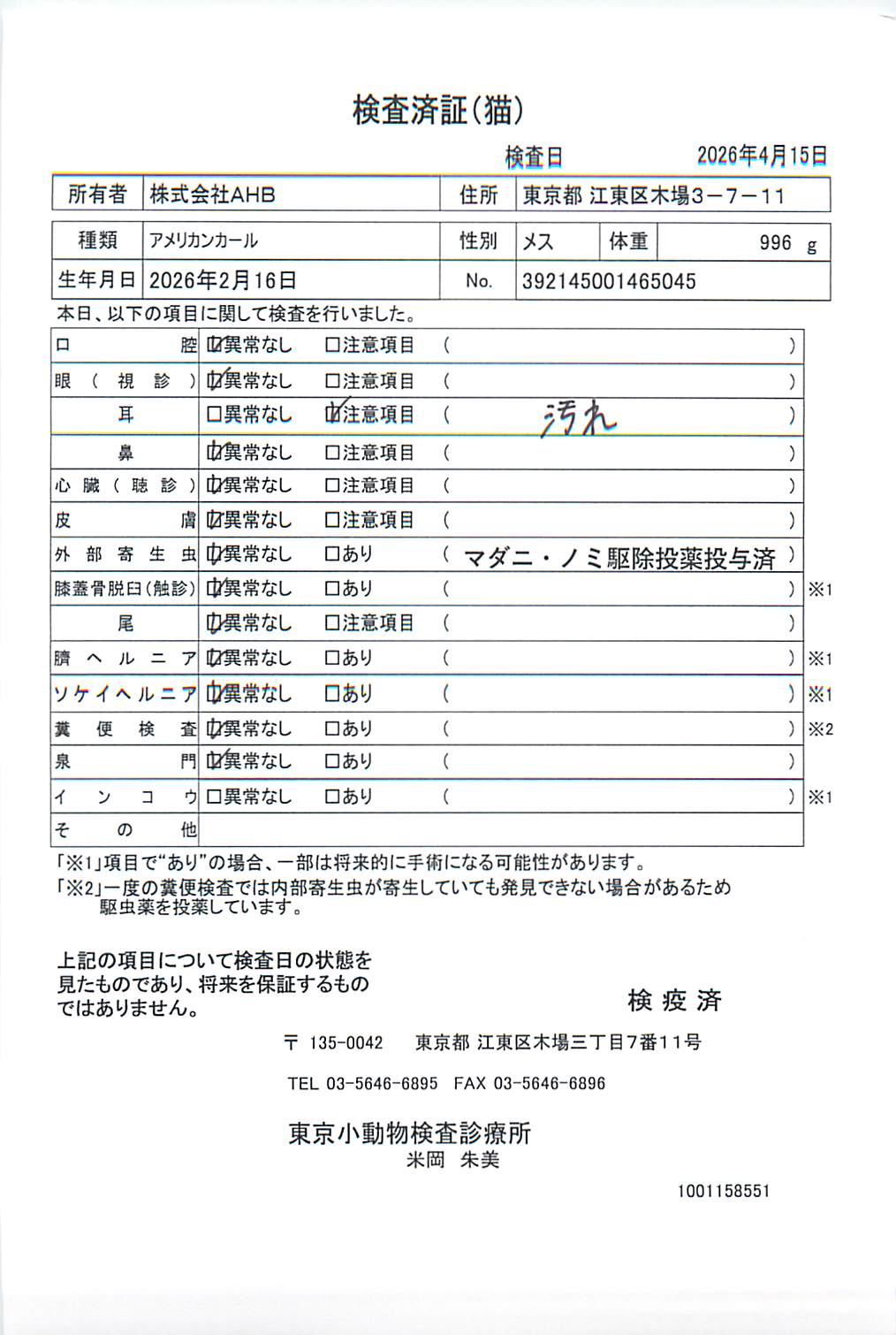 アメリカンカール