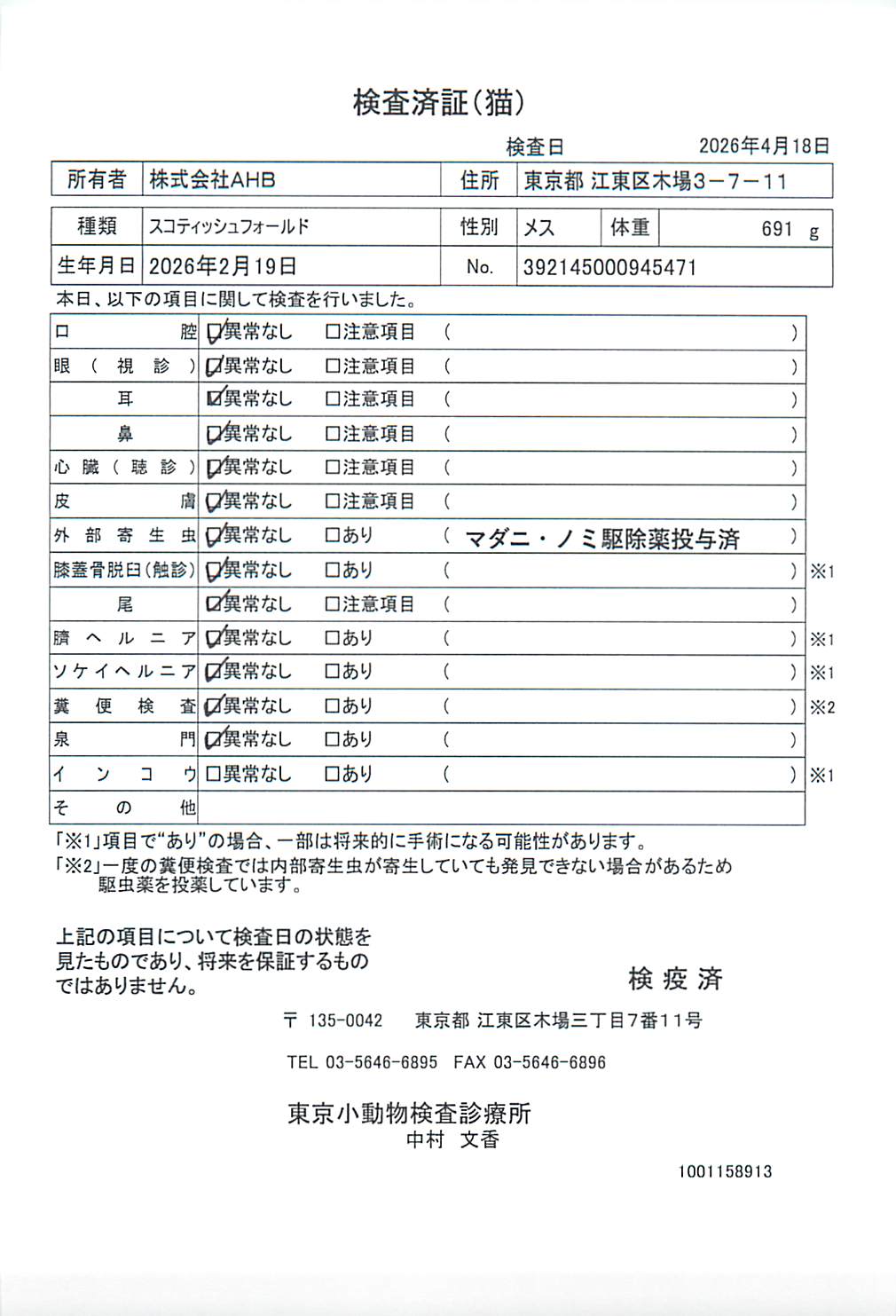 スコティッシュフォールド