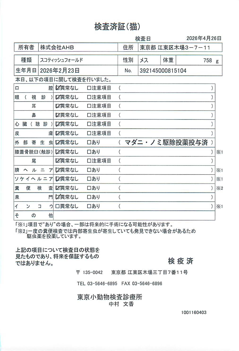 スコティッシュフォールド