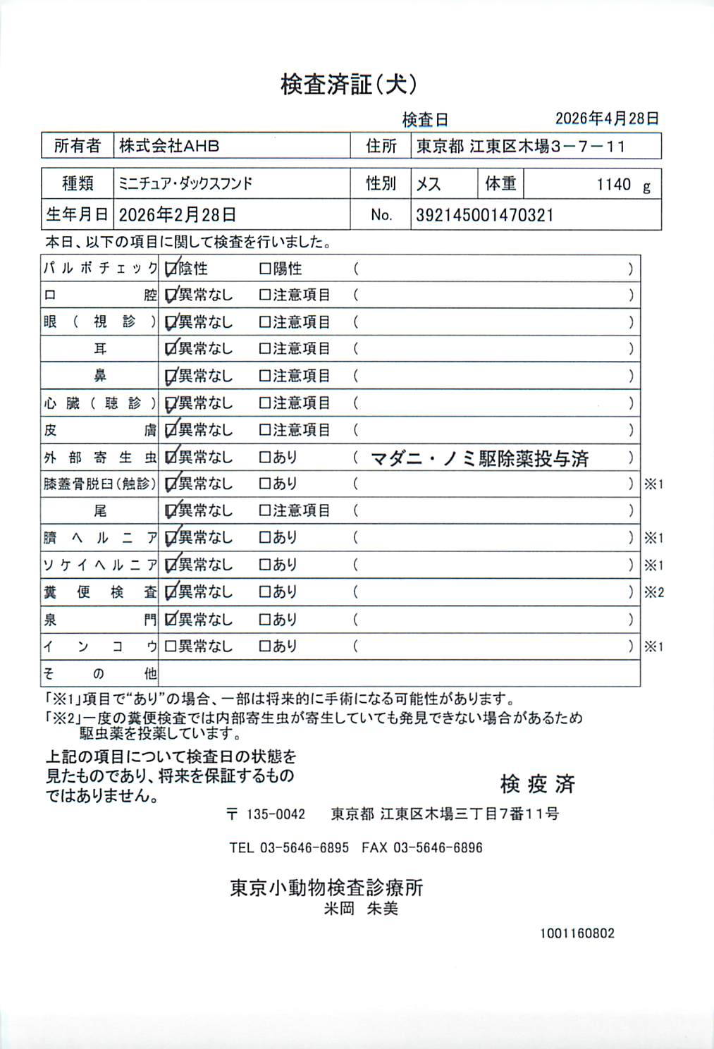 ミニチュア・ダックスフンド