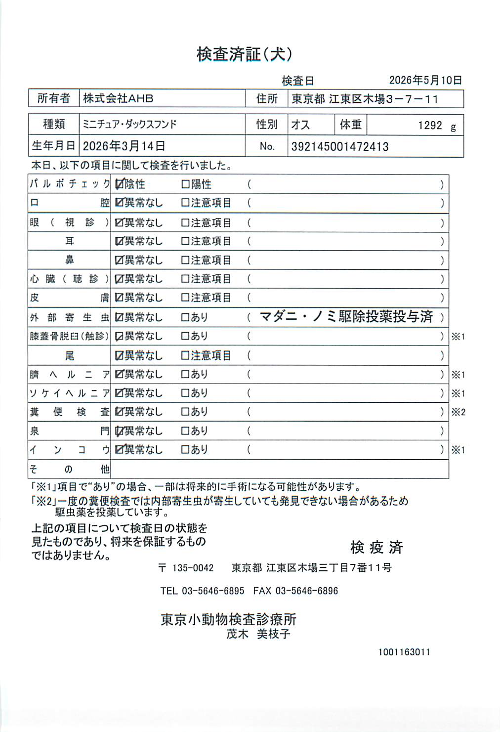 ミニチュア・ダックスフンド