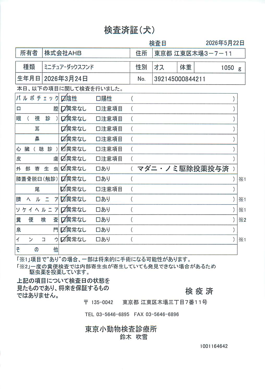 ミニチュア・ダックスフンド