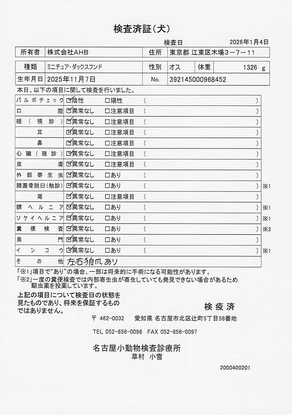 ミニチュア・ダックスフンド