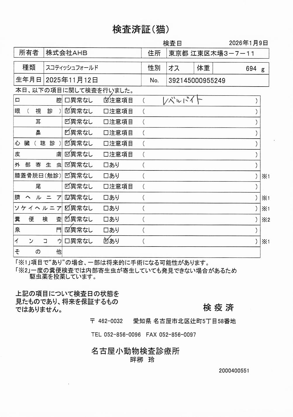 スコティッシュフォールド