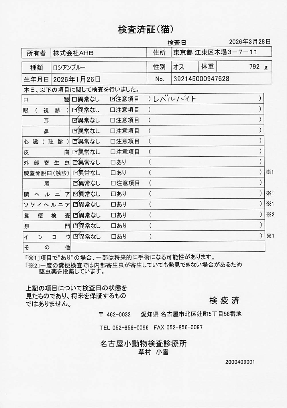 ロシアンブルー