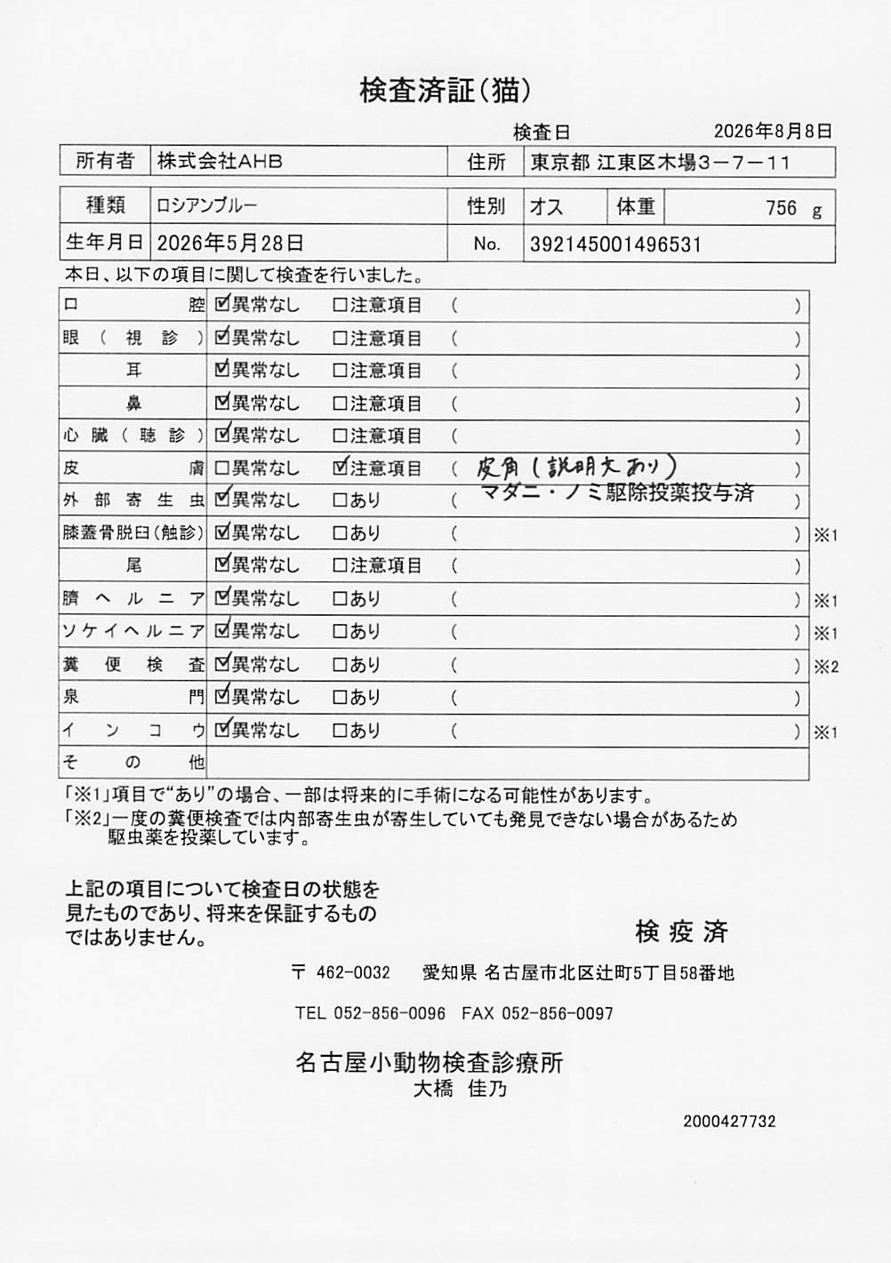 ロシアンブルー