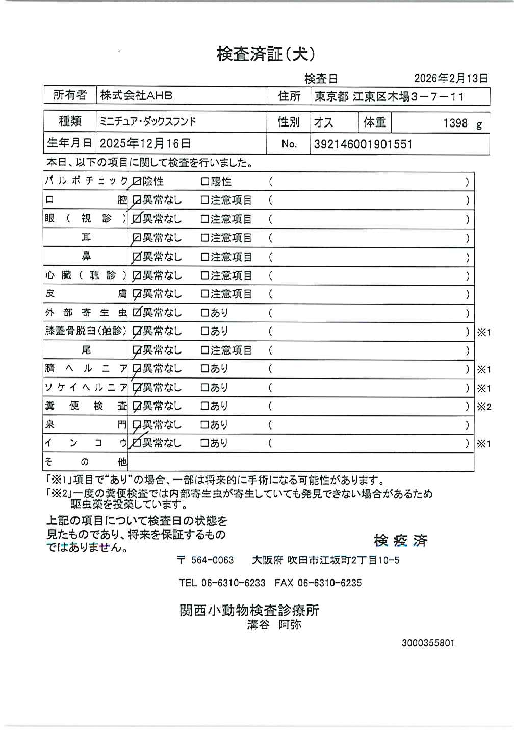 ミニチュア・ダックスフンド