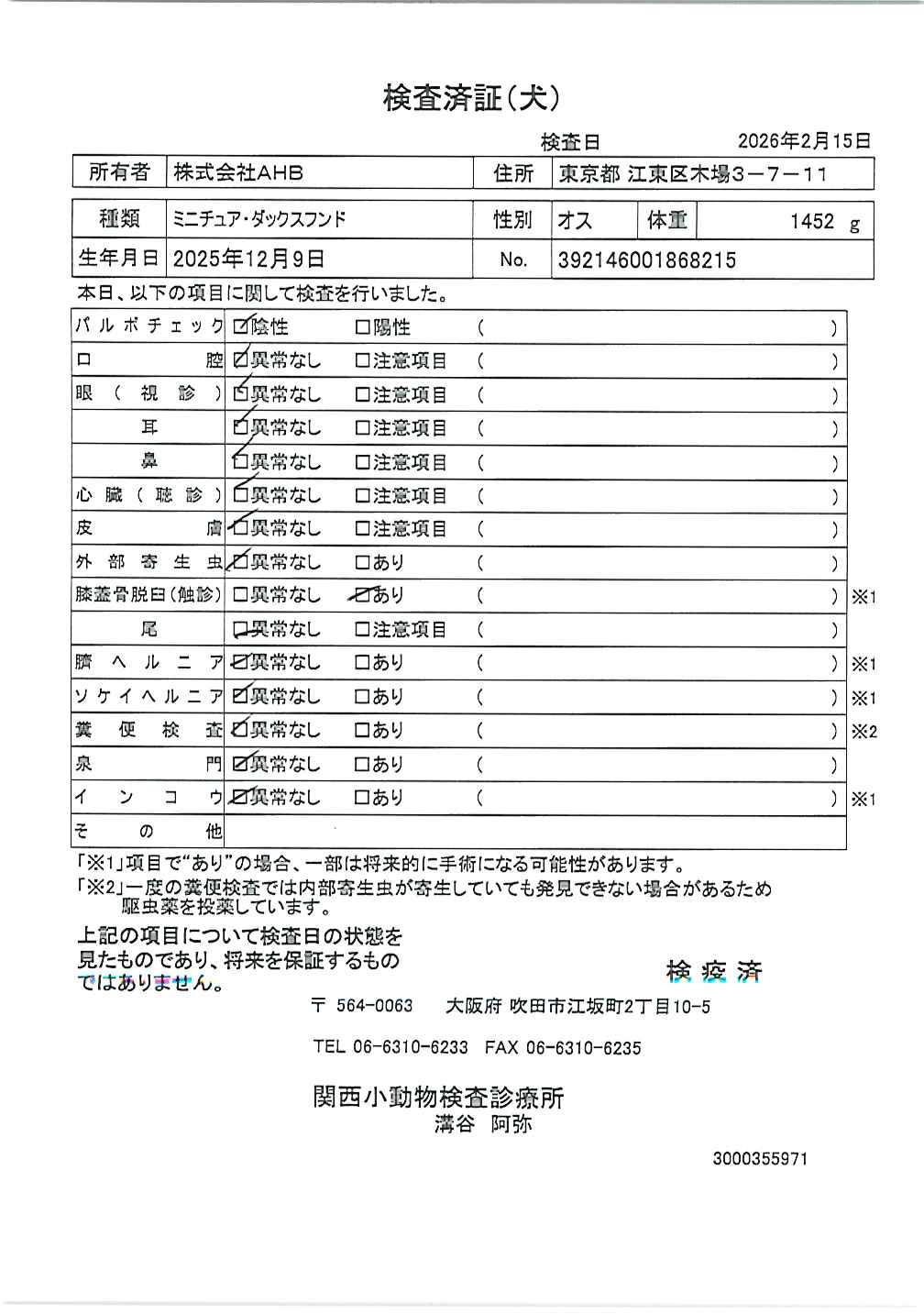ミニチュア・ダックスフンド