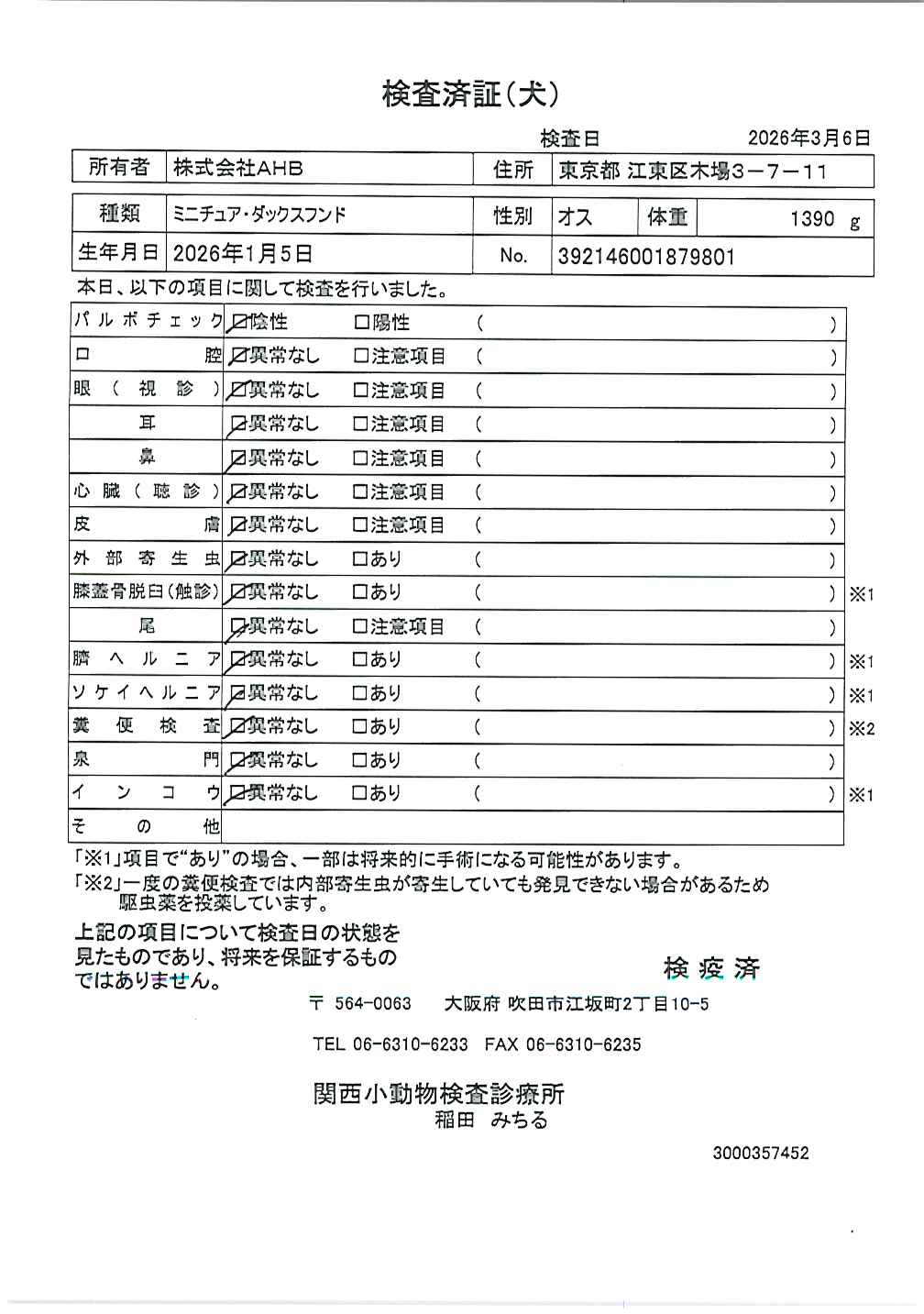 ミニチュア・ダックスフンド