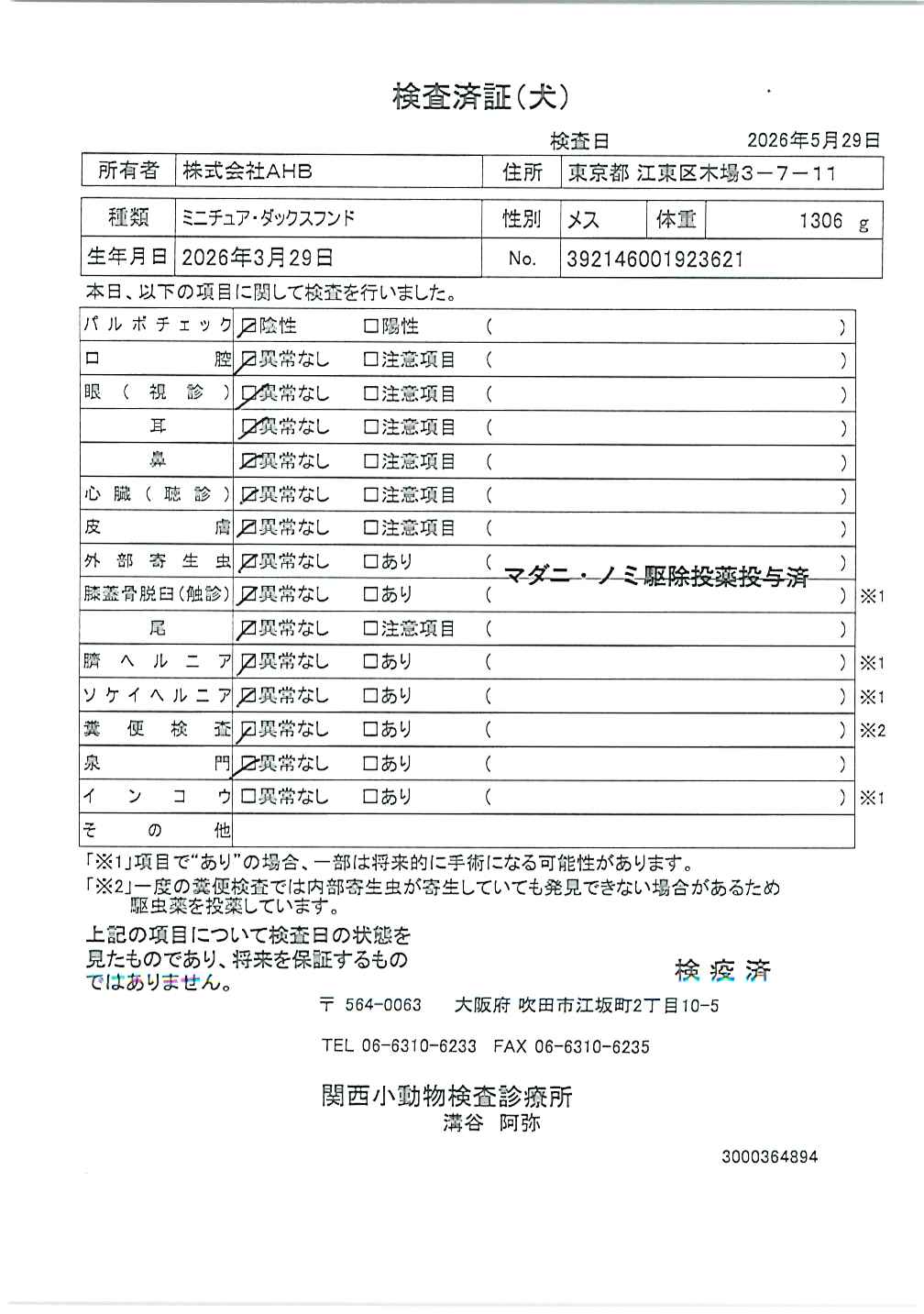 ミニチュア・ダックスフンド