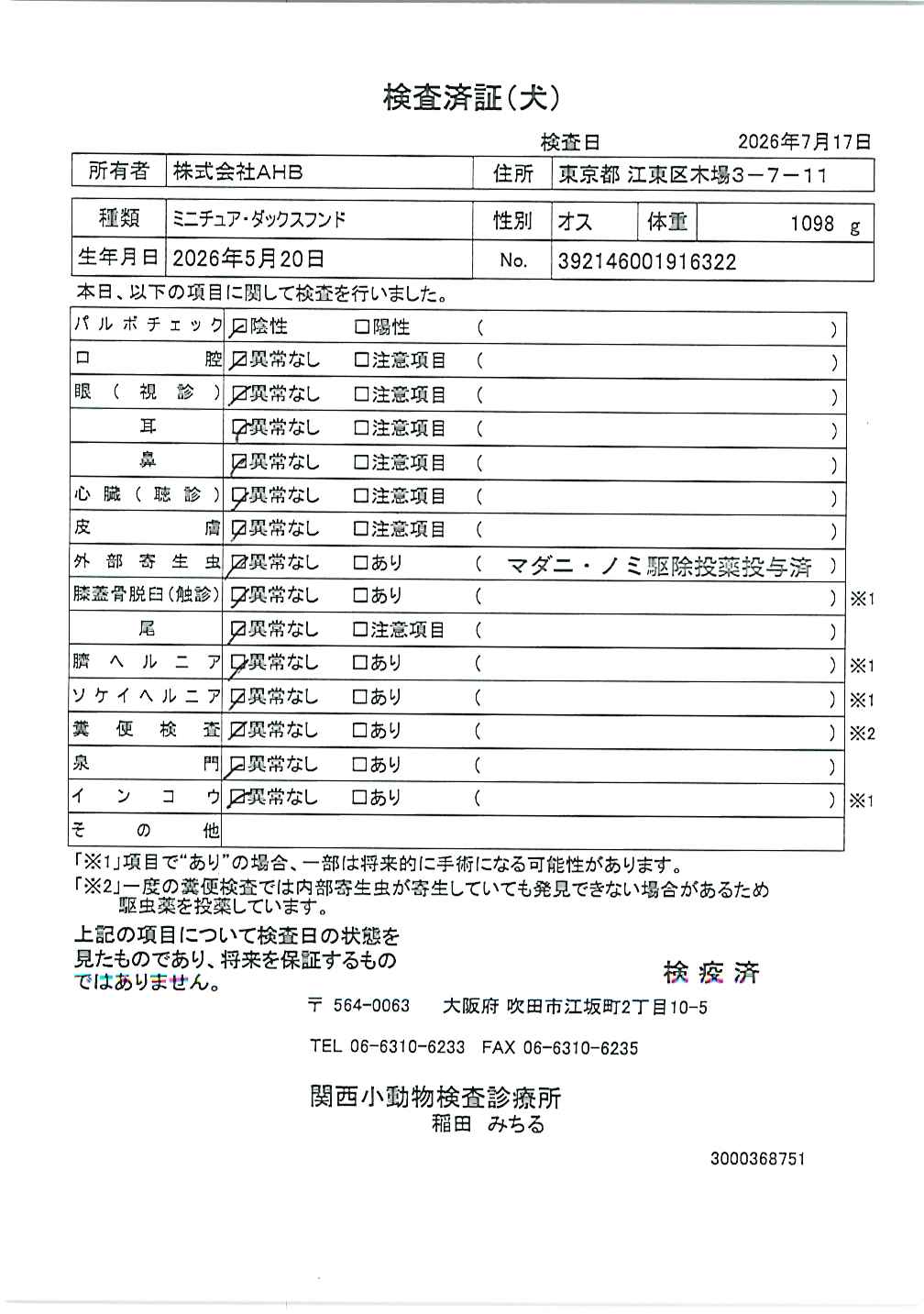 ミニチュア・ダックスフンド