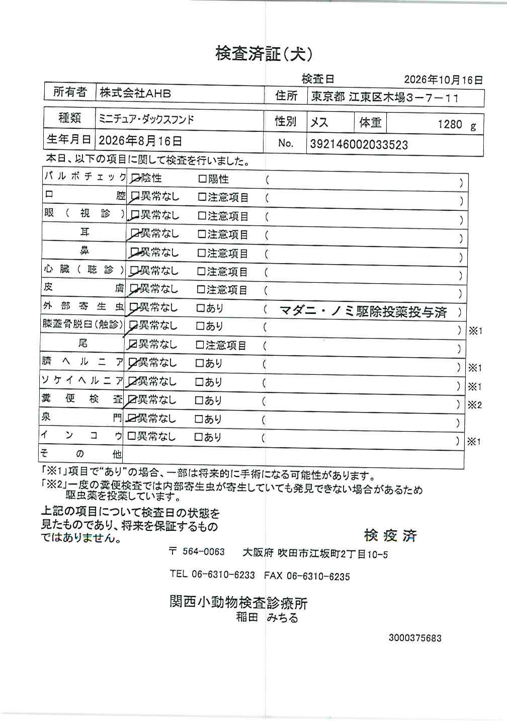 ミニチュア・ダックスフンド