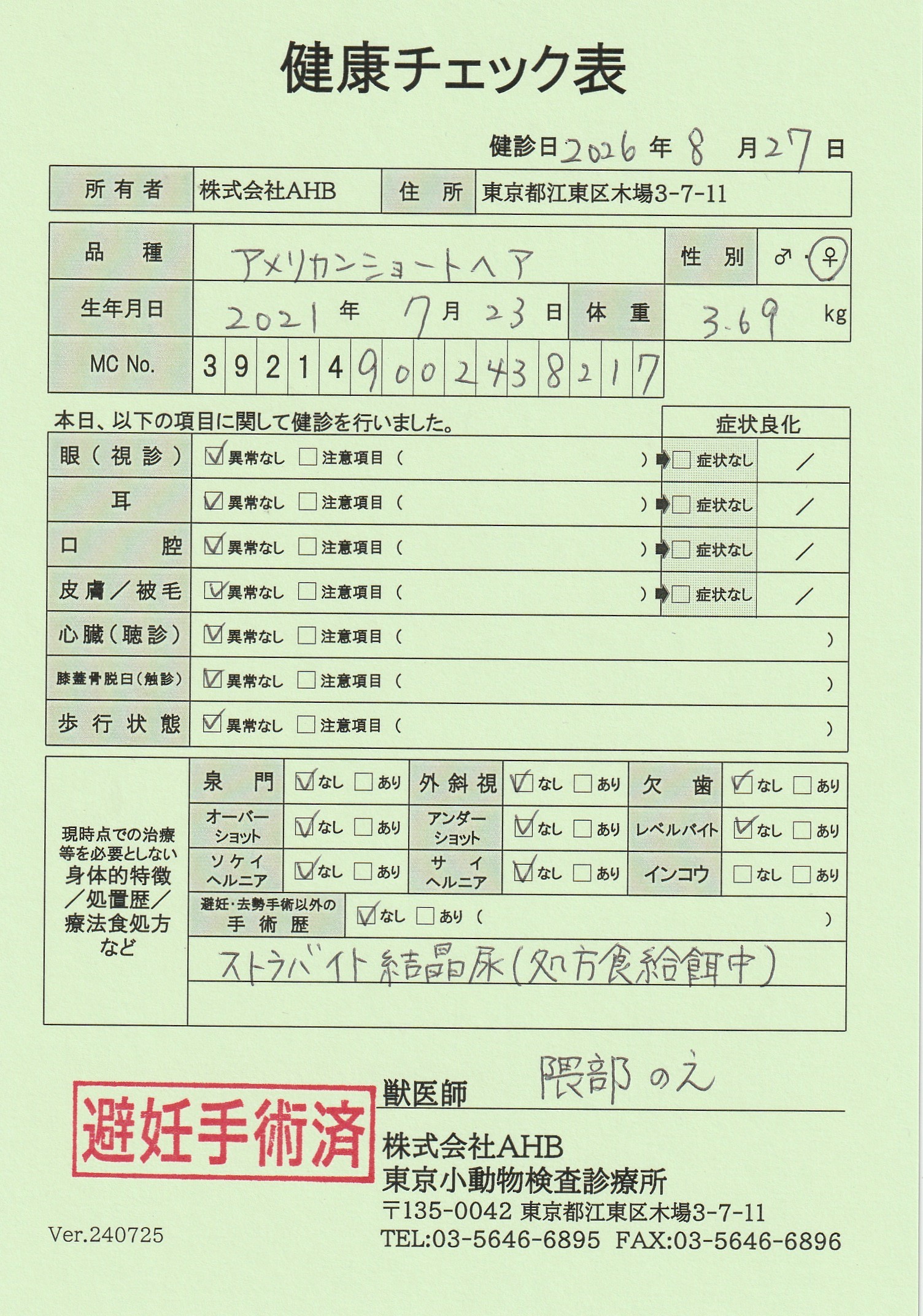 アメリカンショートヘア