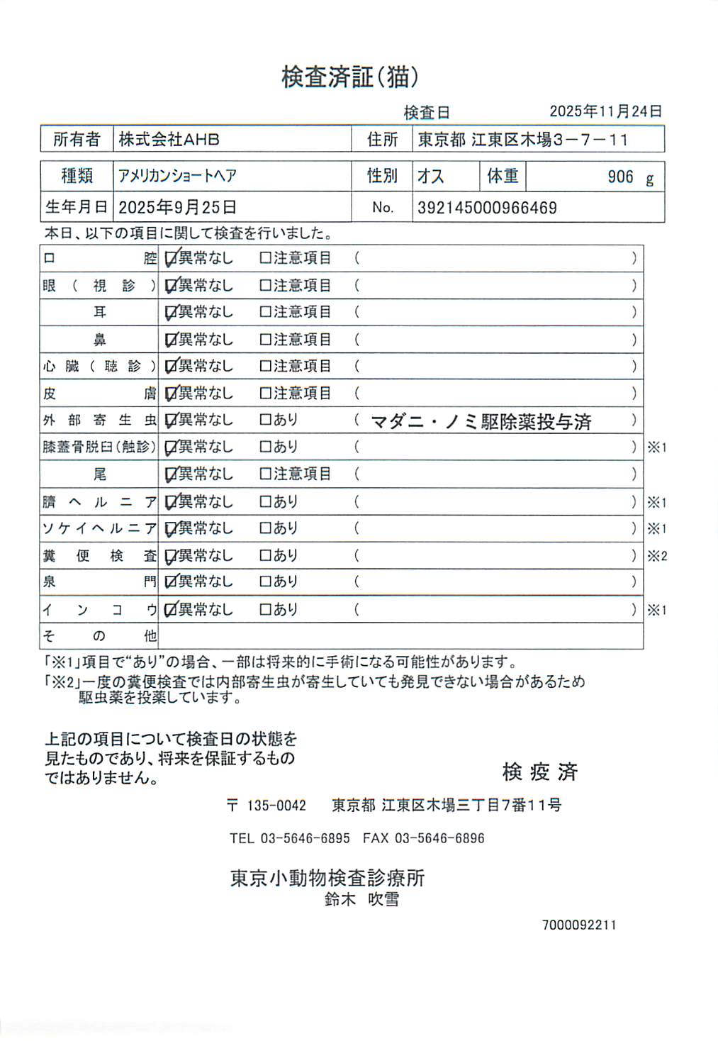 アメリカンショートヘア