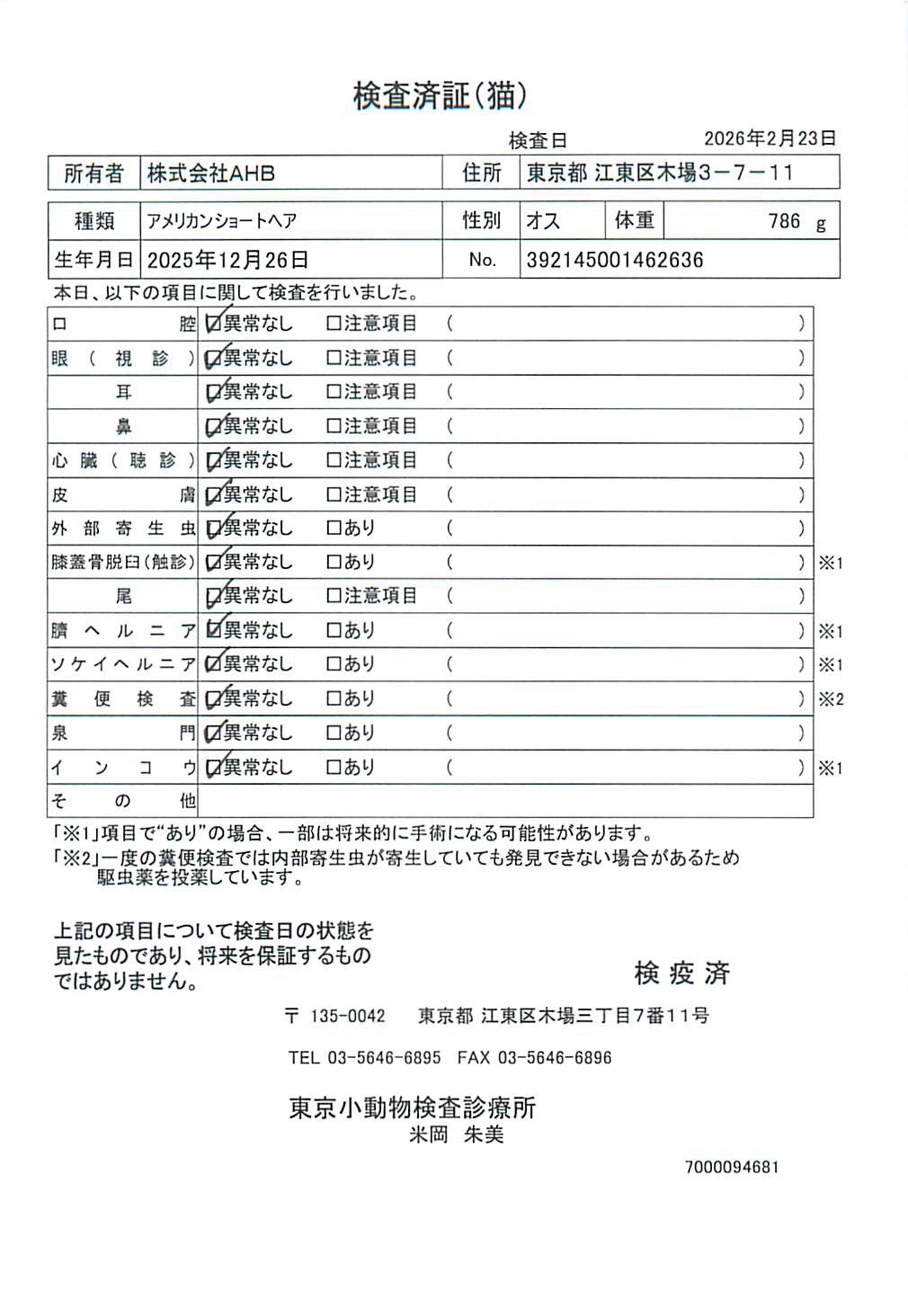 アメリカンショートヘア
