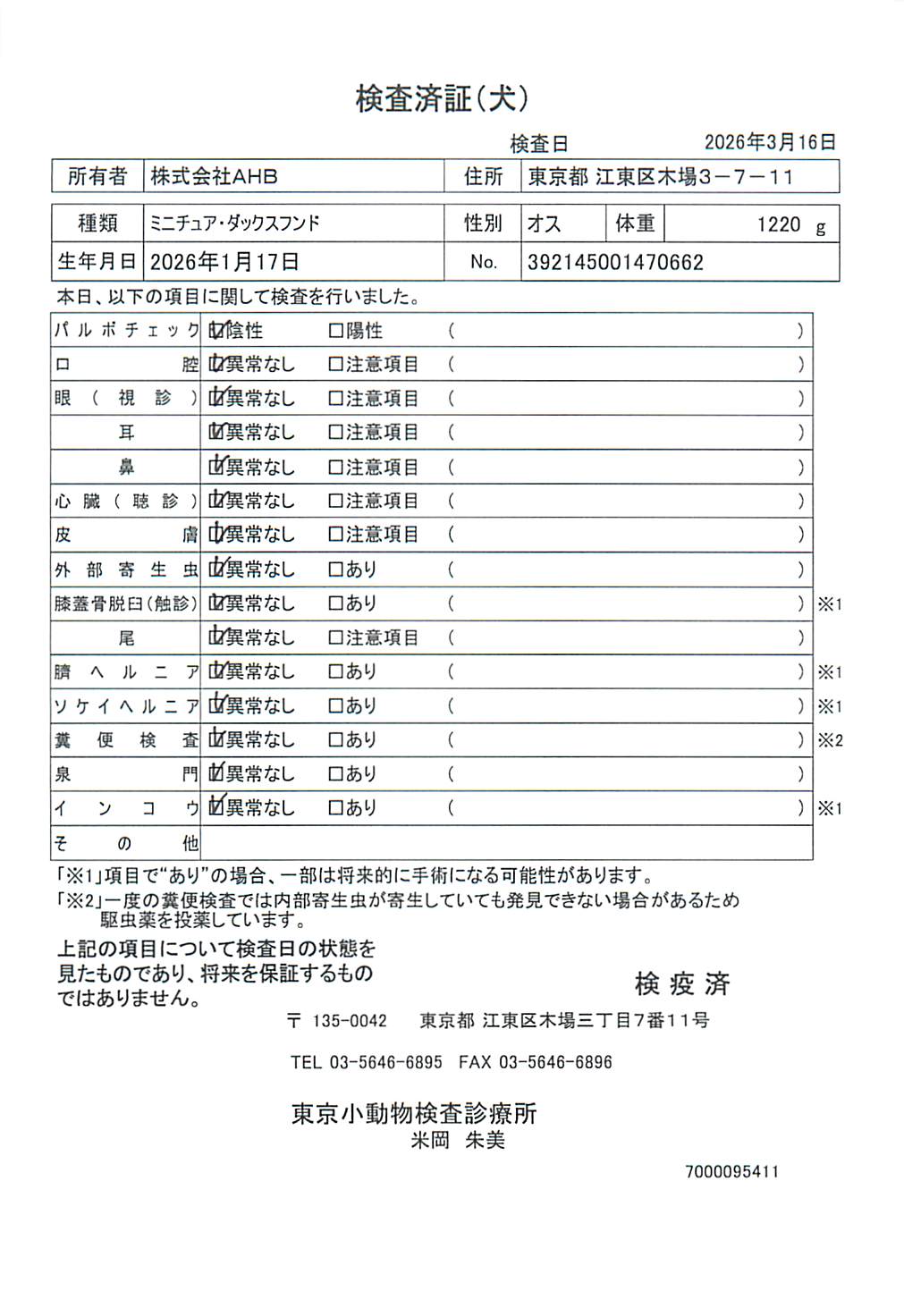 ミニチュア・ダックスフンド