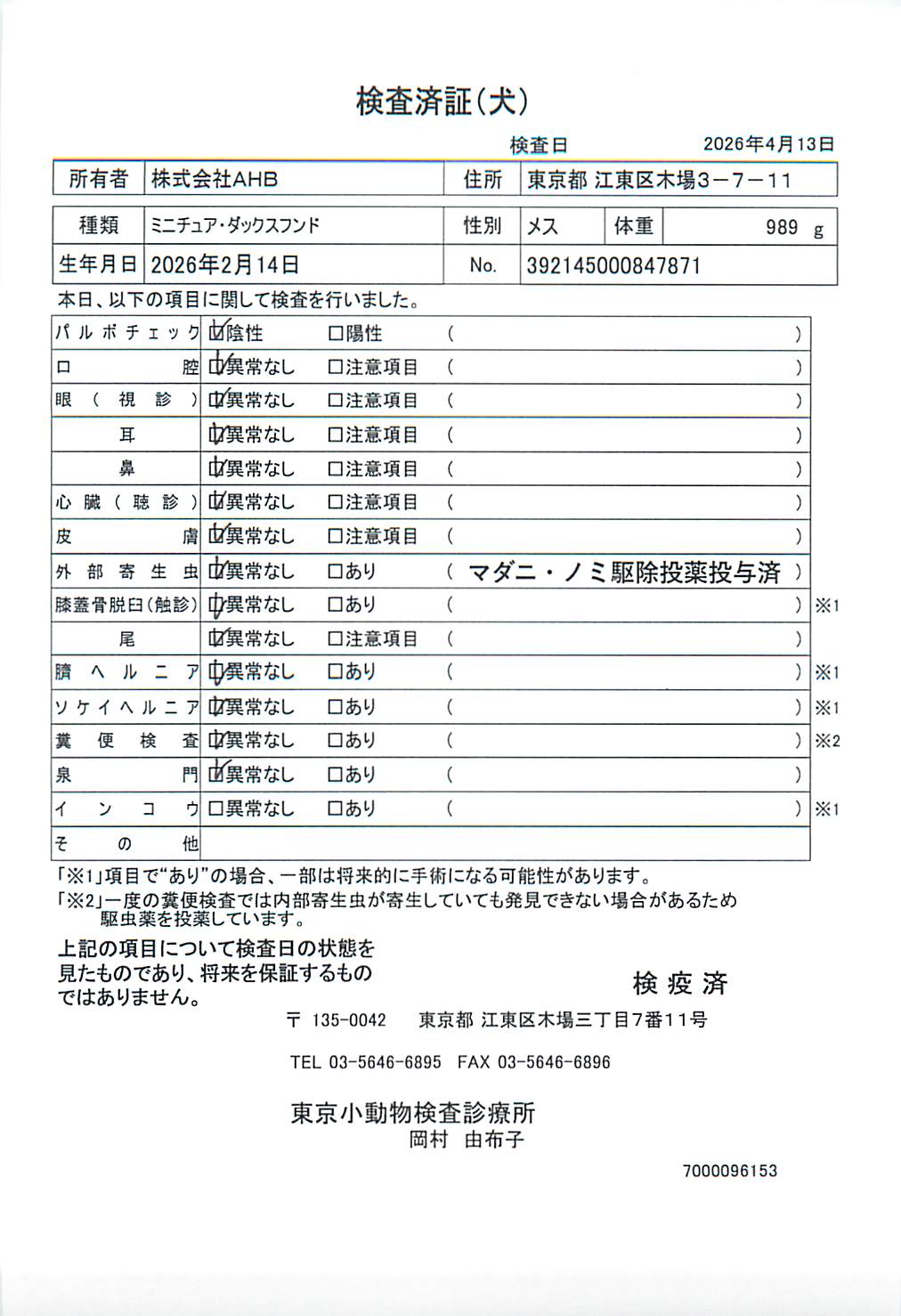 ミニチュア・ダックスフンド