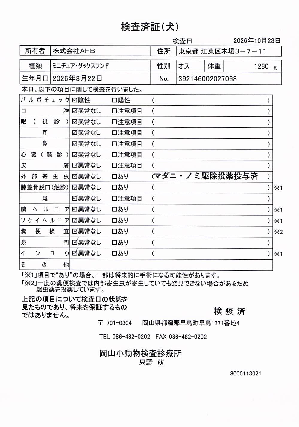 ミニチュア・ダックスフンド